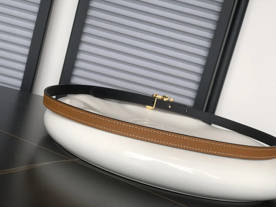 Hermes Gold Bridle Leather Belt - Hình 3
