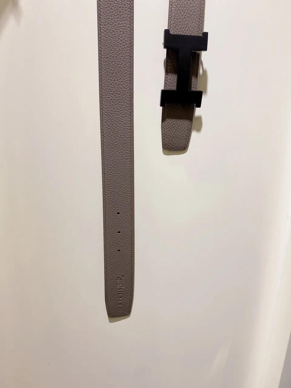Hermes Taupe Leather Belt matte - Hình 3