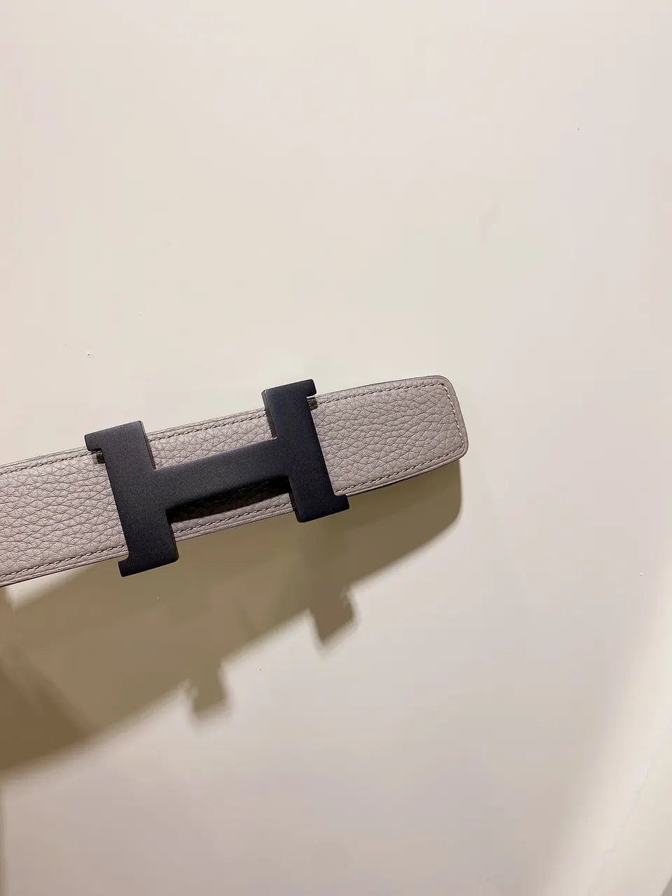 Hermes Taupe Leather Belt matte - Hình 2
