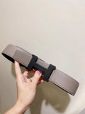 Hermes Taupe Leather Belt matte