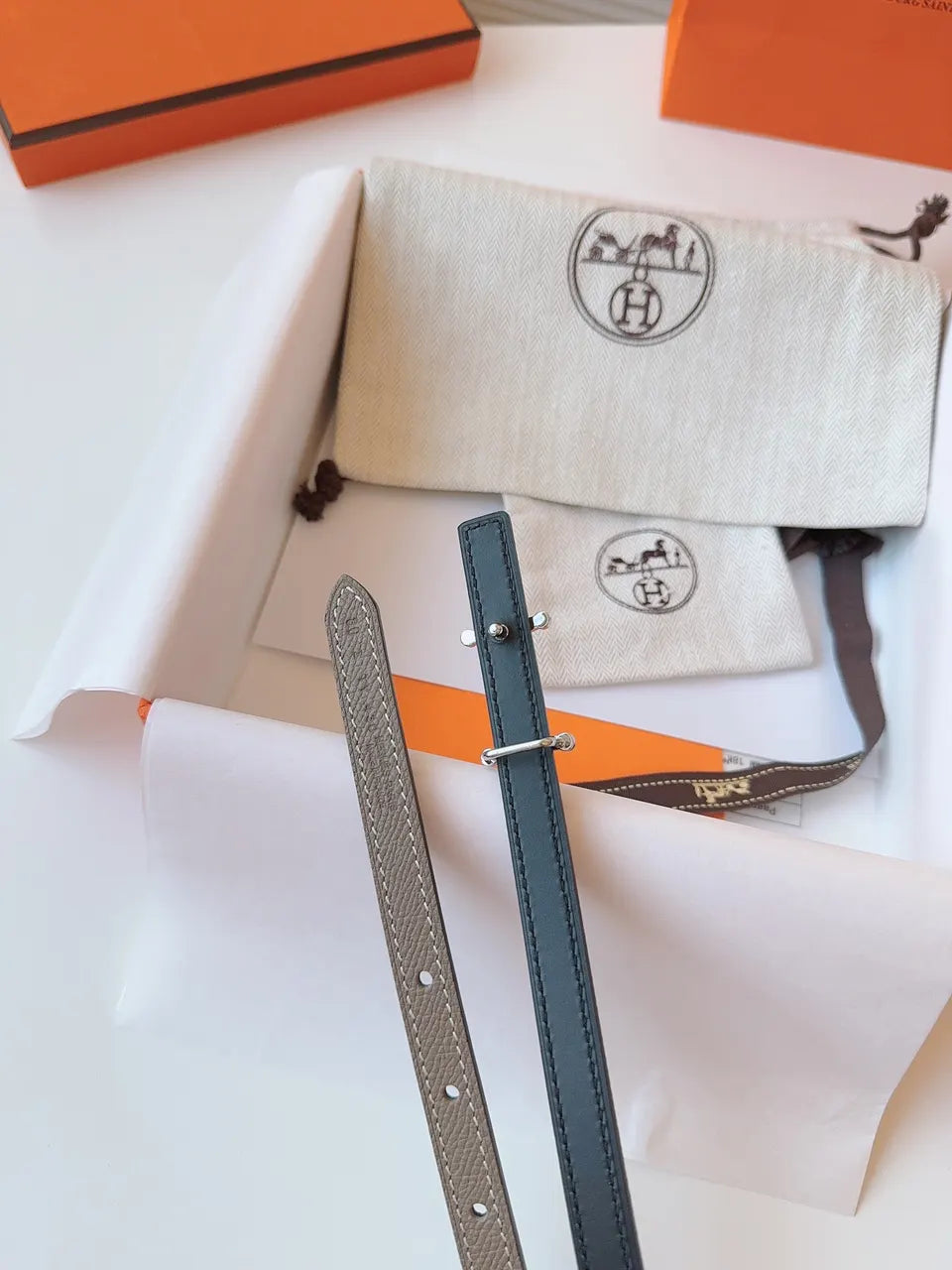 Hermes Etoupe Swift Leather Belt silver - Hình 9