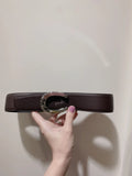 C Buckle Brown Leather Belt