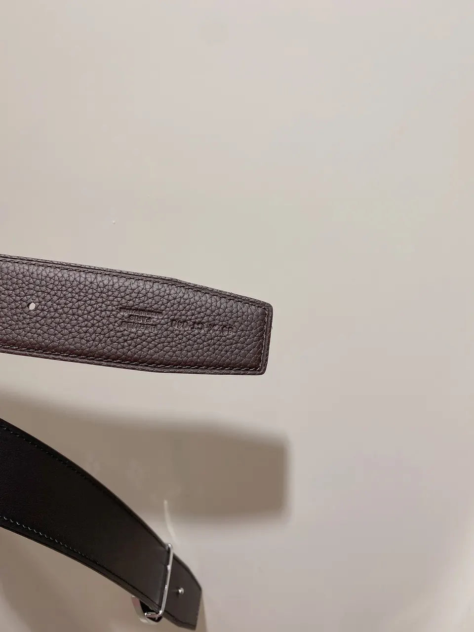 C Buckle Brown Leather Belt - Hình 5