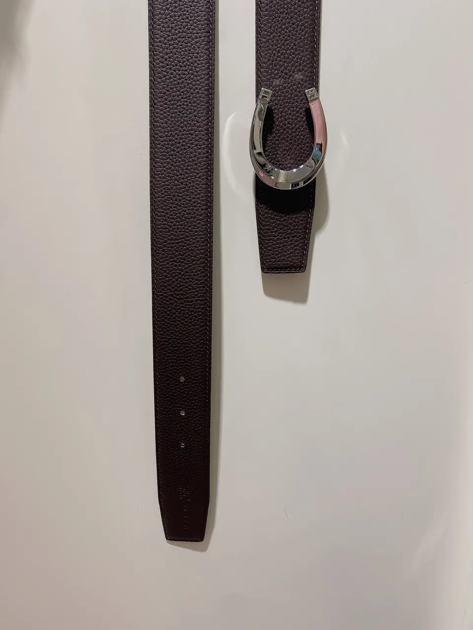 C Buckle Brown Leather Belt - Hình 3