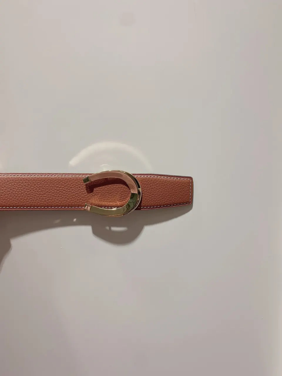 Chloe Tan Leather Belt - Hình 2