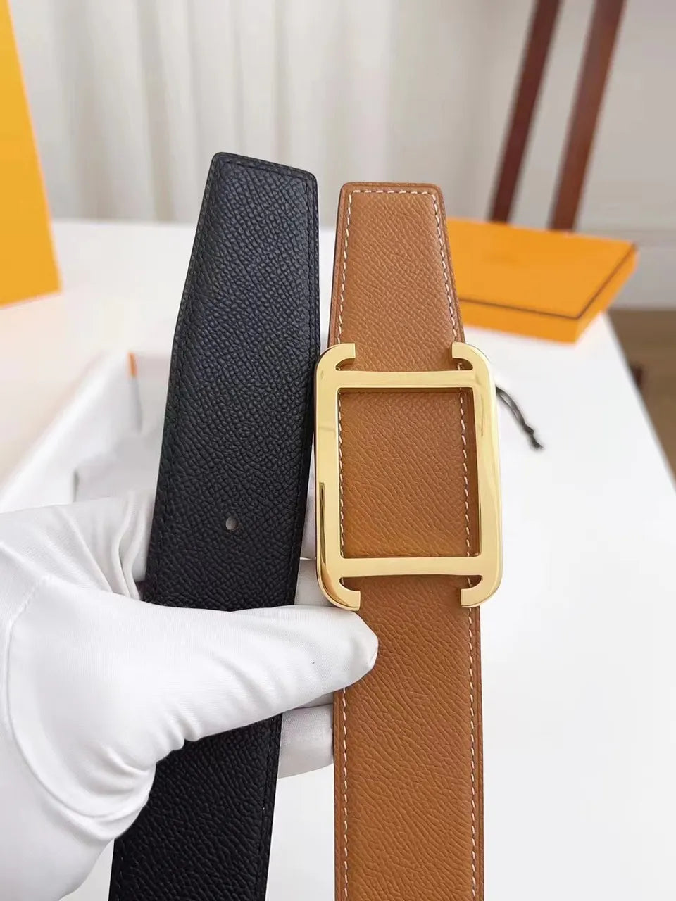 Hermes Gold Buckle Fauve Leather - Hình 6