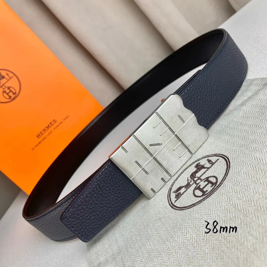 Hermes Navy Blue Belt - Hình 3