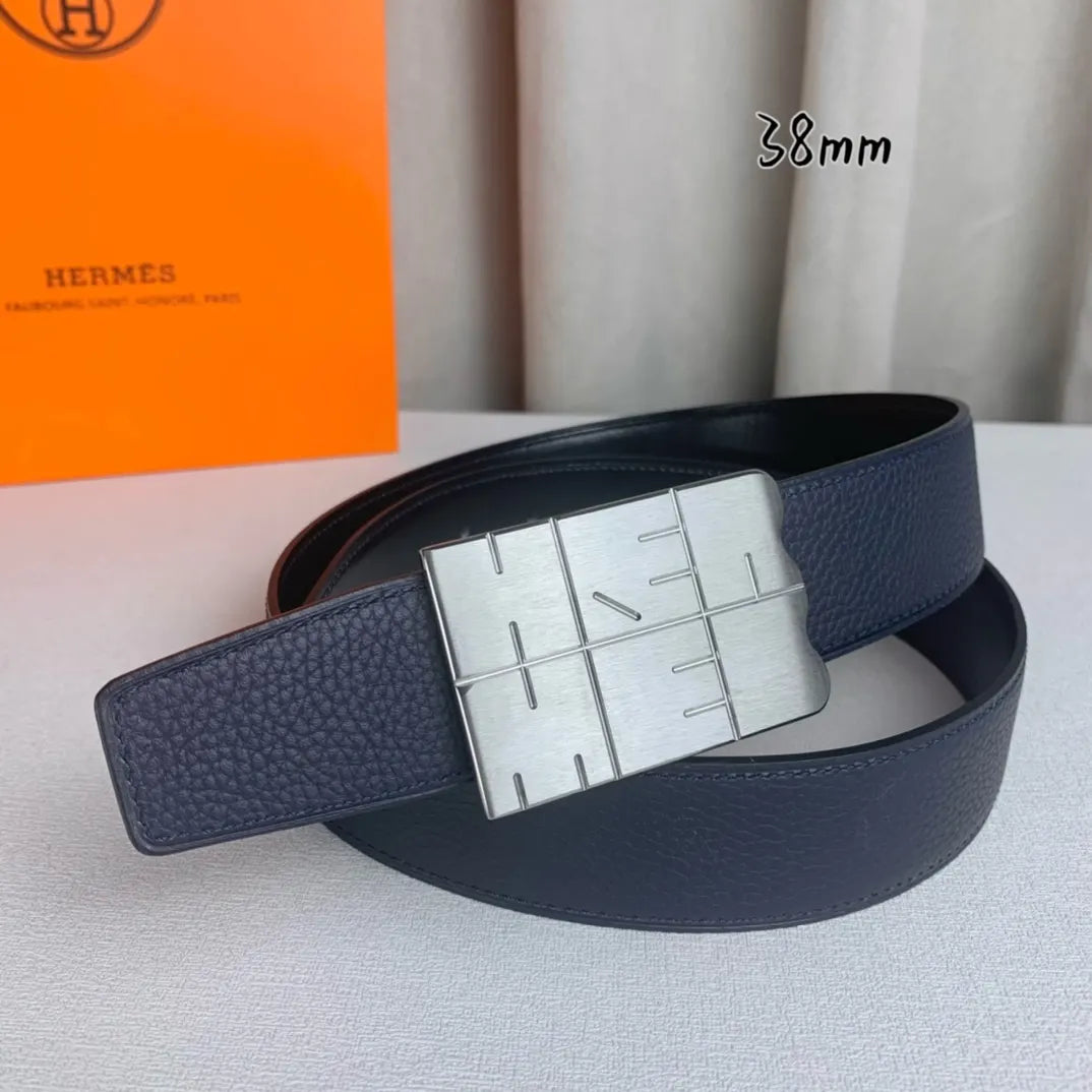 Hermes Navy Blue Belt - Hình 2