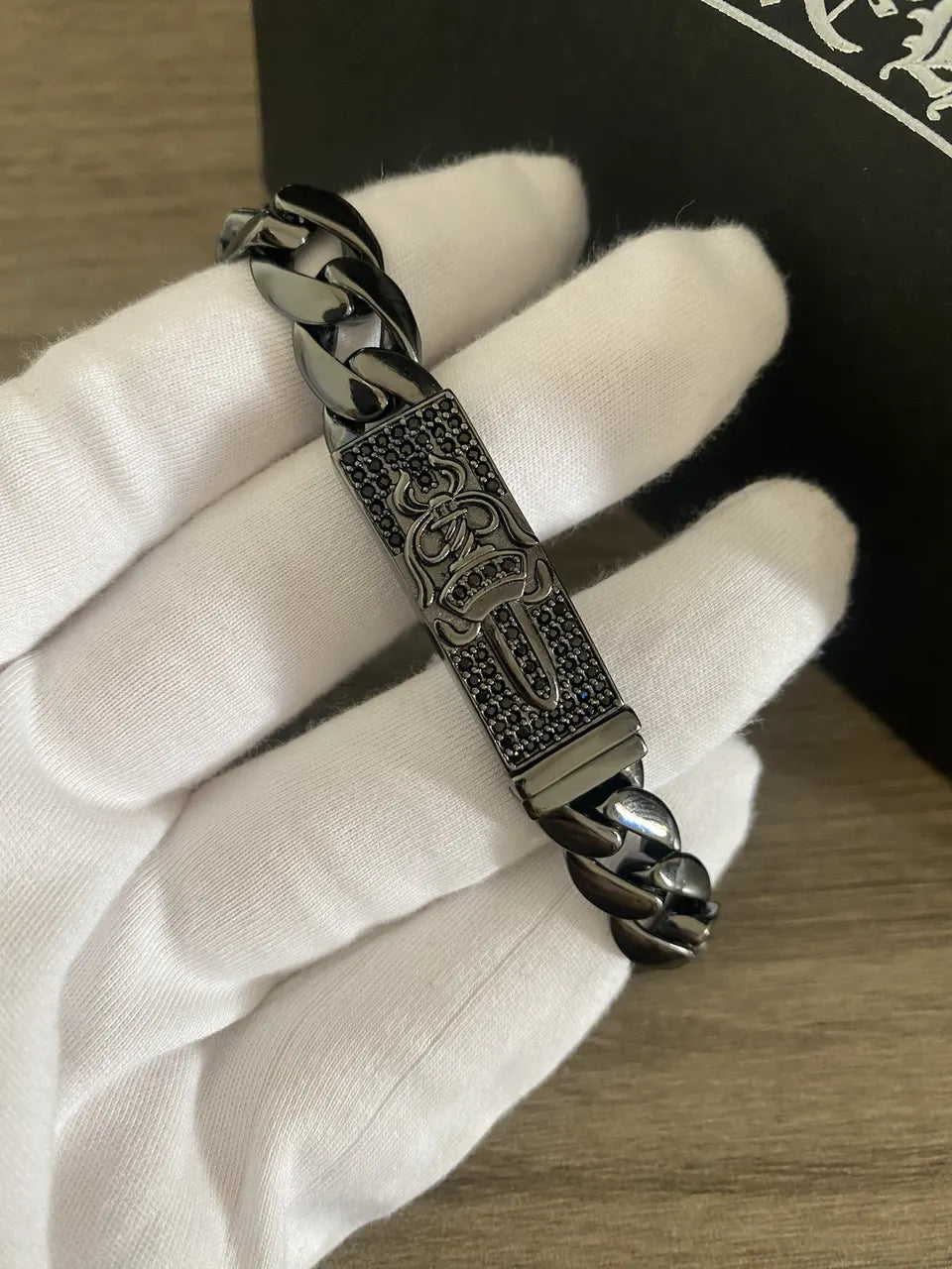 Chrome Hearts Style Premium Black Chain Bracelet - Hình 2
