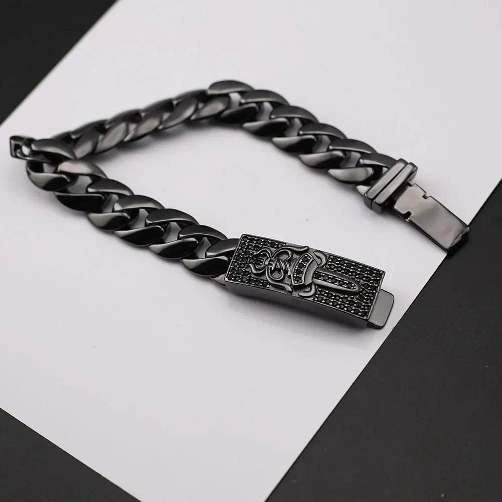 Chrome Hearts Style Premium Black Chain Bracelet - Hình 5