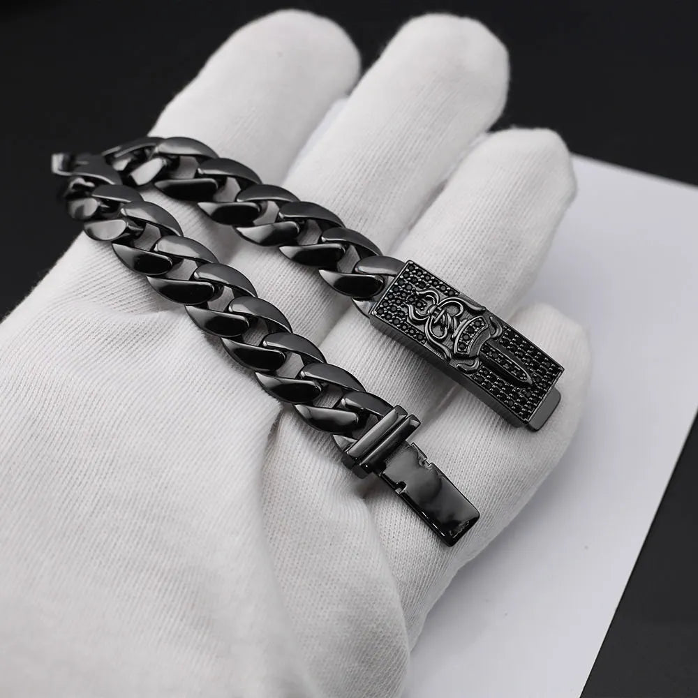 Chrome Hearts Style Premium Black Chain Bracelet - Hình 7
