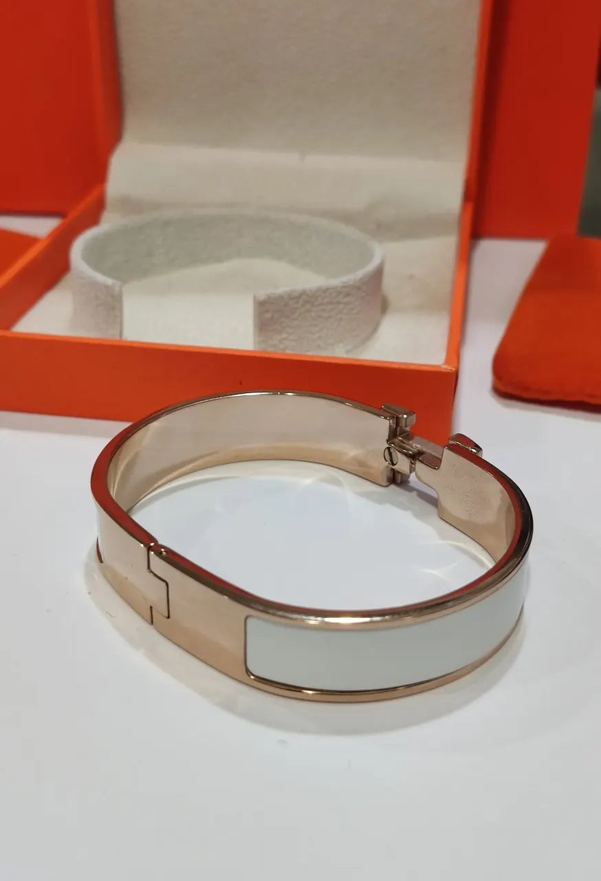 Hermes Clic H Bracelet White Gold - Hình 8