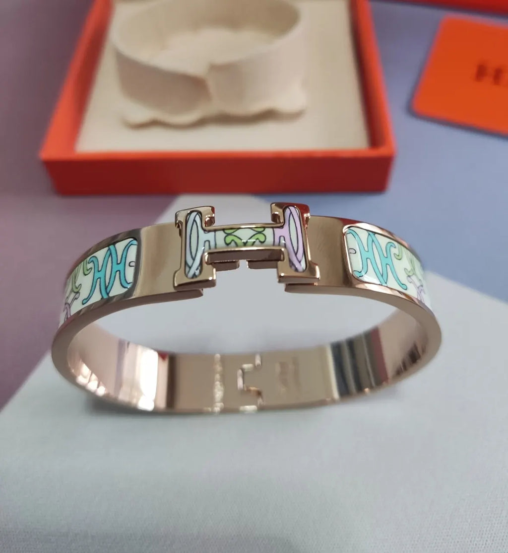 Hermès Clic H Bracelet Premium Enamel Bangle - Hình 3