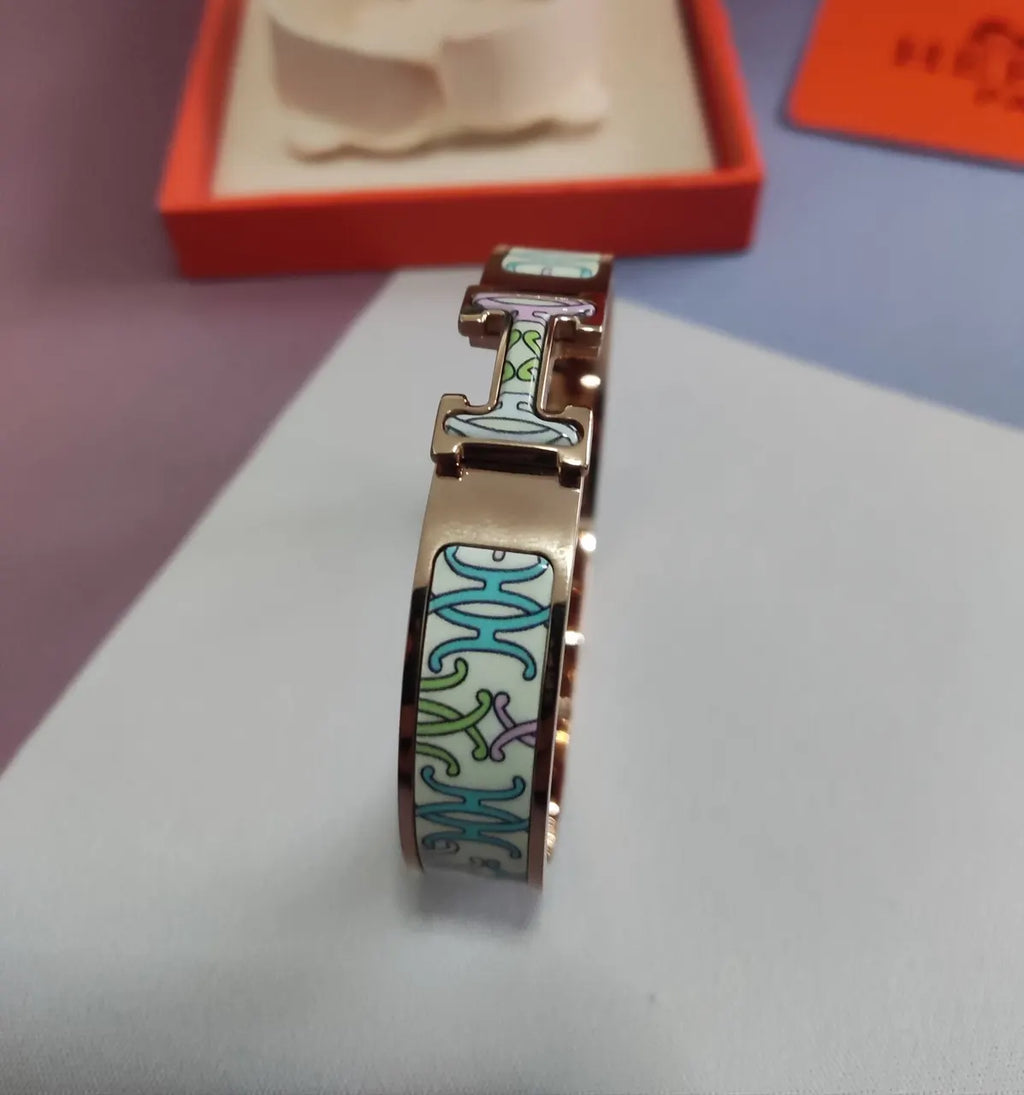 Hermès Clic H Bracelet Premium Enamel Bangle - Hình 5