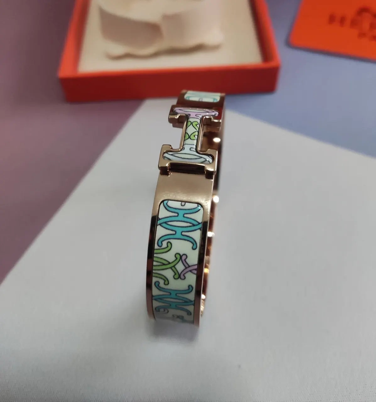 Hermès Clic H Bracelet Premium Enamel Bangle - Hình 5