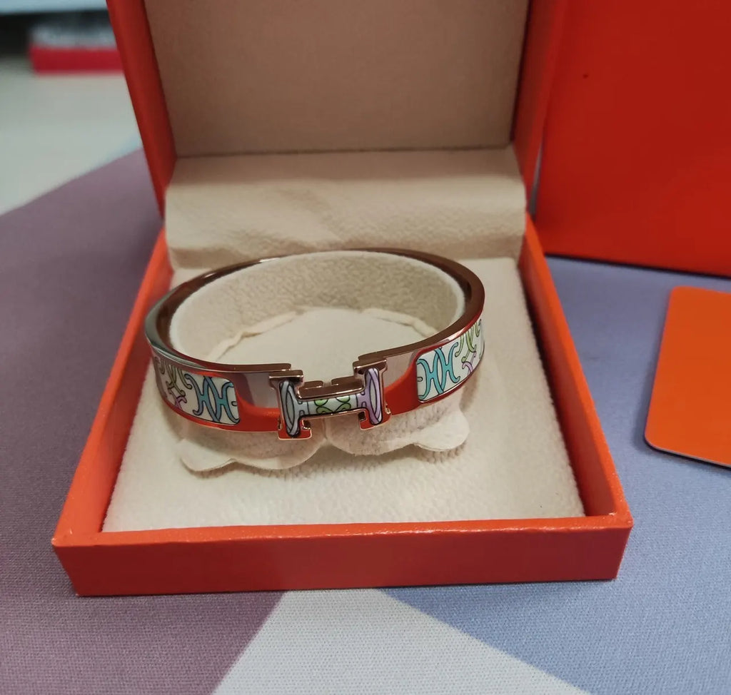 Hermès Clic H Bracelet Premium Enamel Bangle - Hình 7