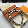 bold Louis Vuitton Silver Chain Link Necklace