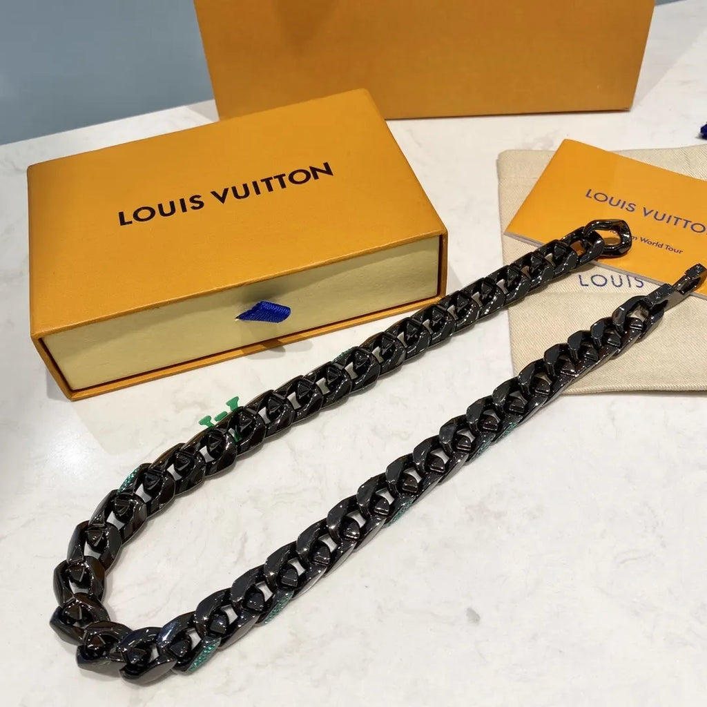 Louis Vuitton Black Chain Necklace - Hình 2