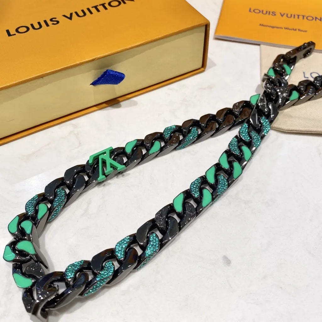 Louis Vuitton Black Chain Necklace - Hình 4