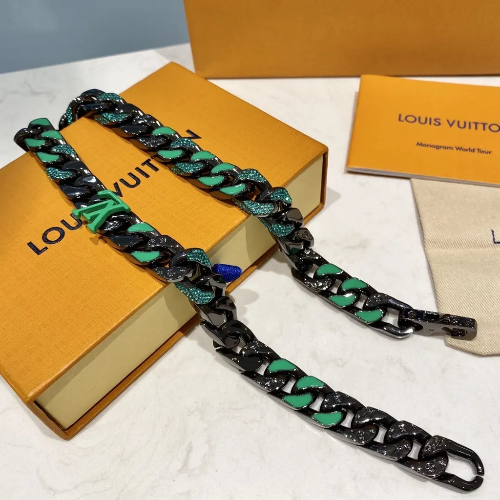 Louis Vuitton Black Chain Necklace - Hình 6