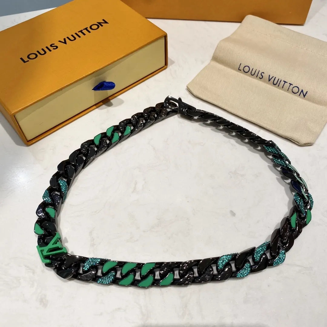 Louis Vuitton Black Chain Necklace - Hình 8