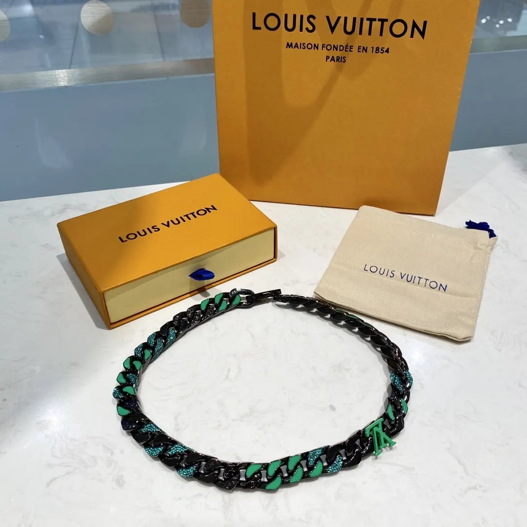 Louis Vuitton Black Chain Necklace - Hình 9