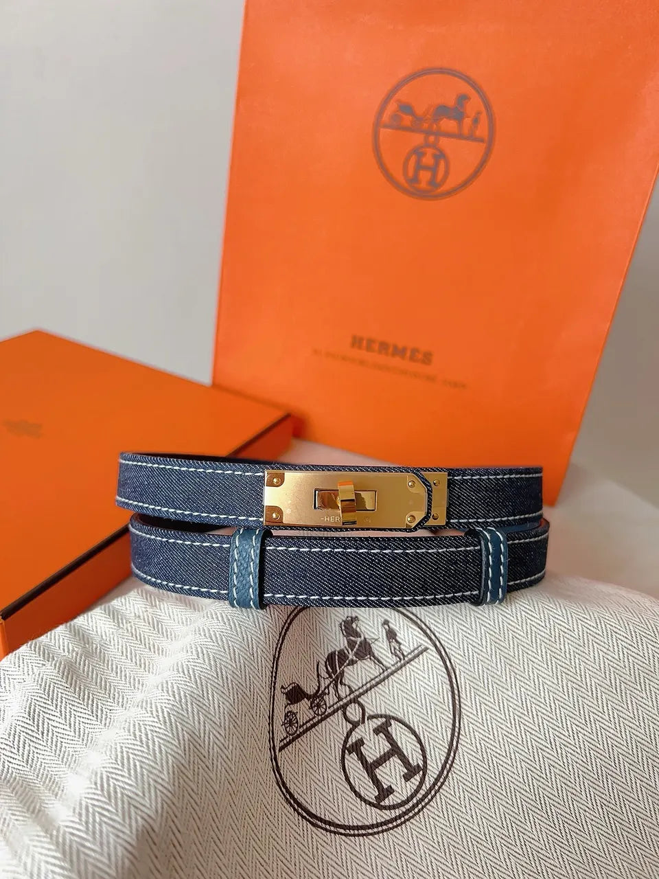 Hermes Denim Bracelet
