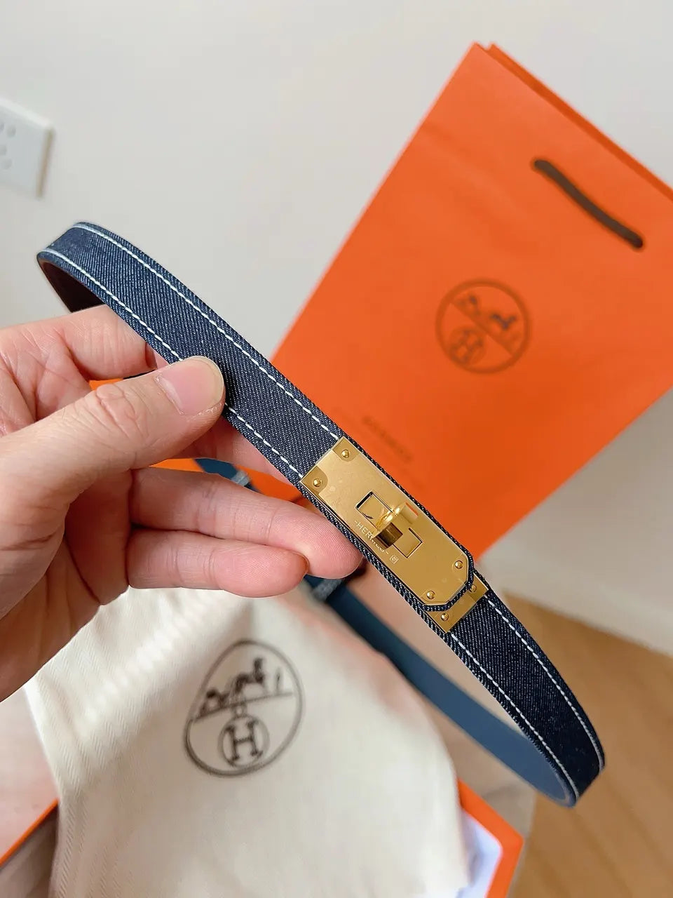 Hermes Denim Bracelet - Hình 2