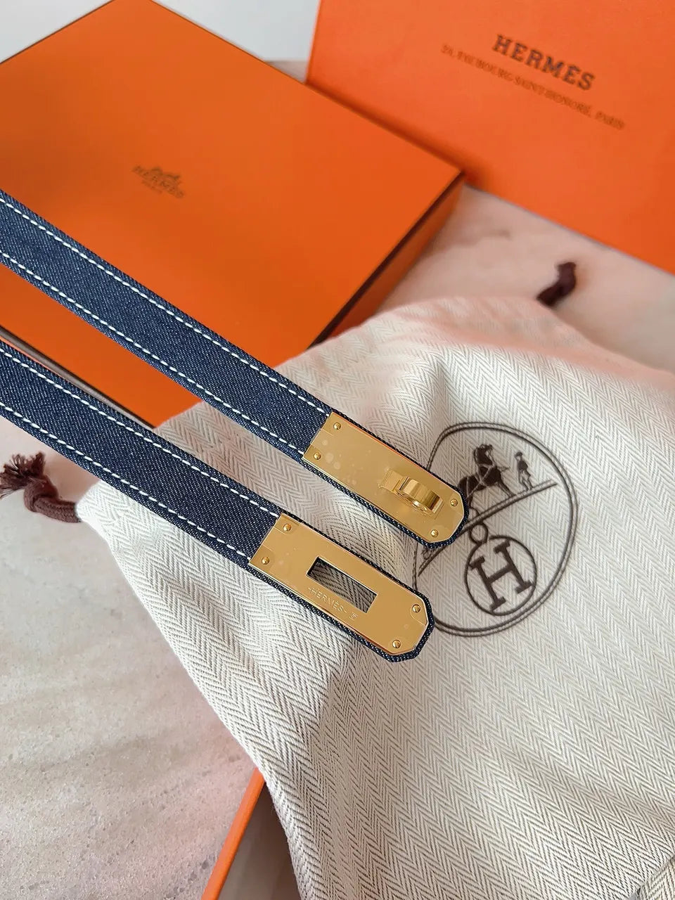 Hermes Denim Bracelet - Hình 3
