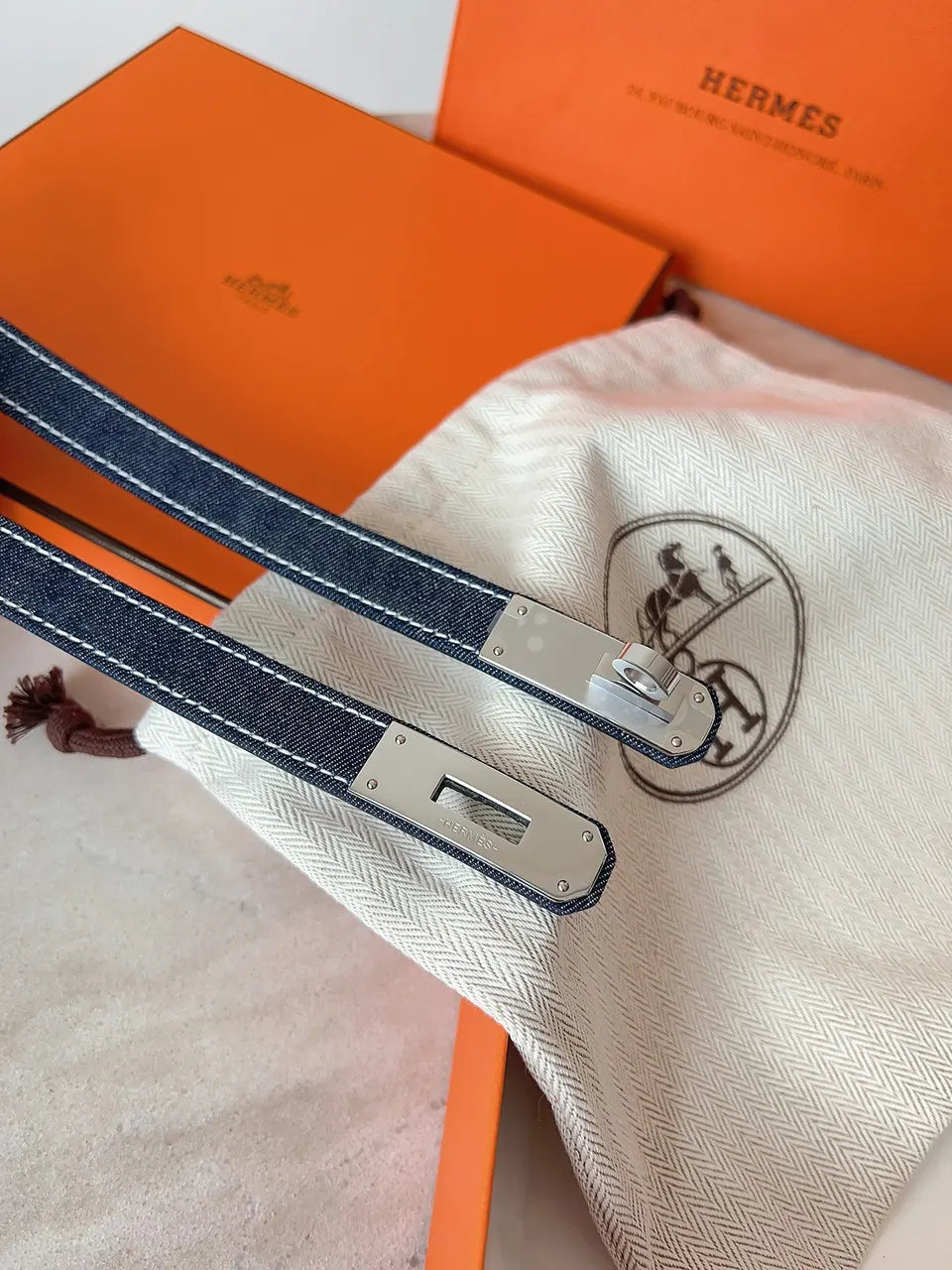 Hermes Denim Bracelet - Hình 5