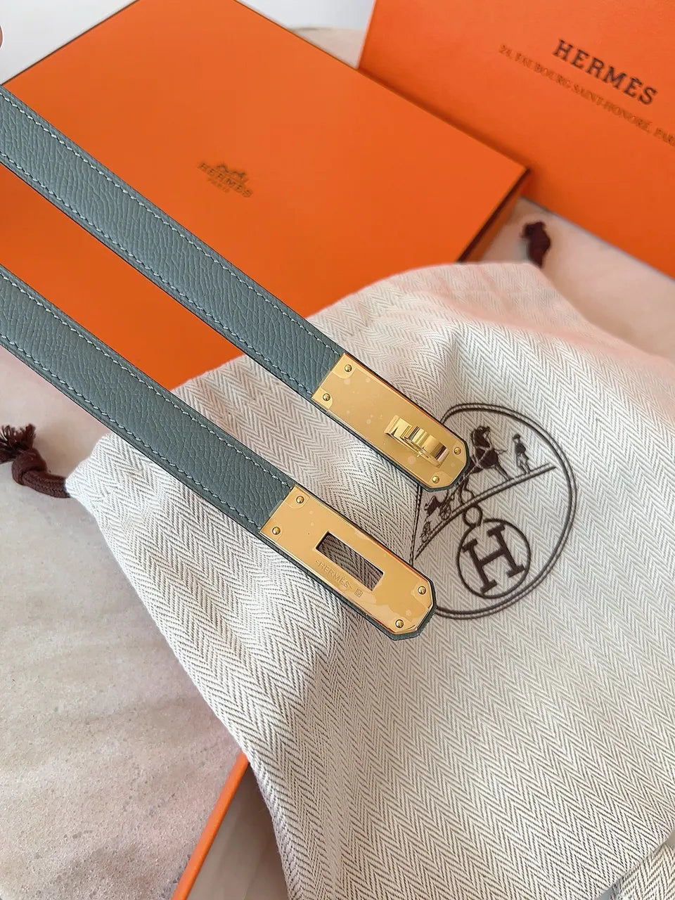 Hermes Blue Grey Bracelet - Hình 3