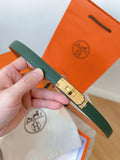 Hermes Vert Criquet Leather Belt