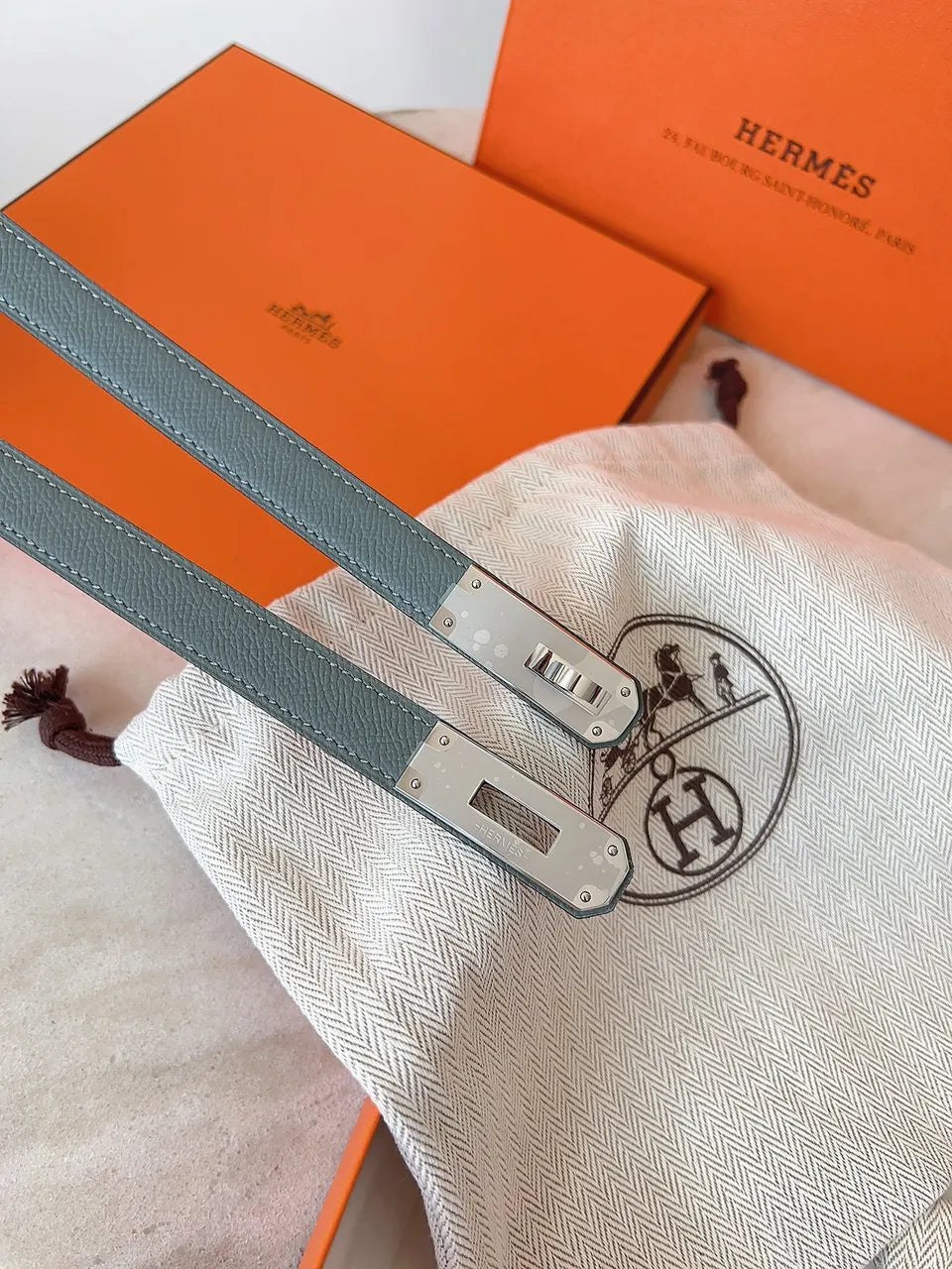 Hermes Blue Grey Bracelet - Hình 5