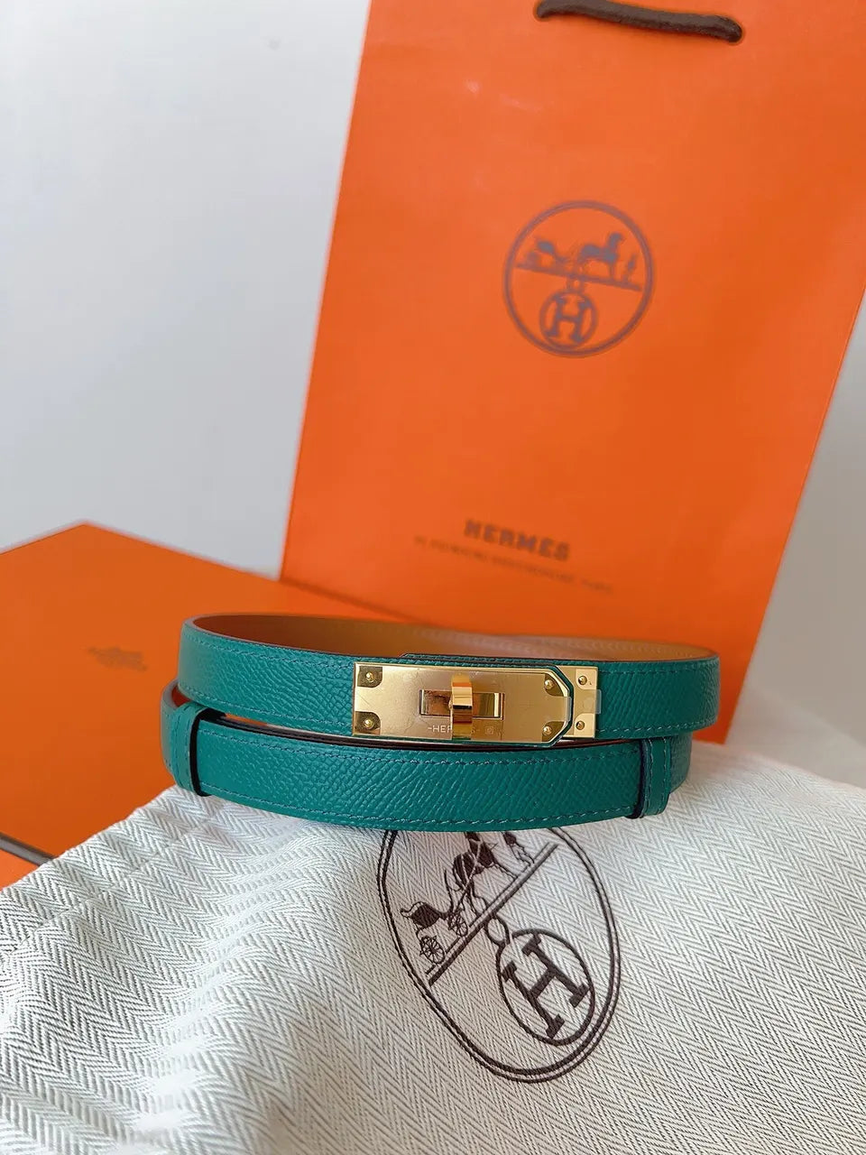 Hermes Kelly Turquoise Bracelet