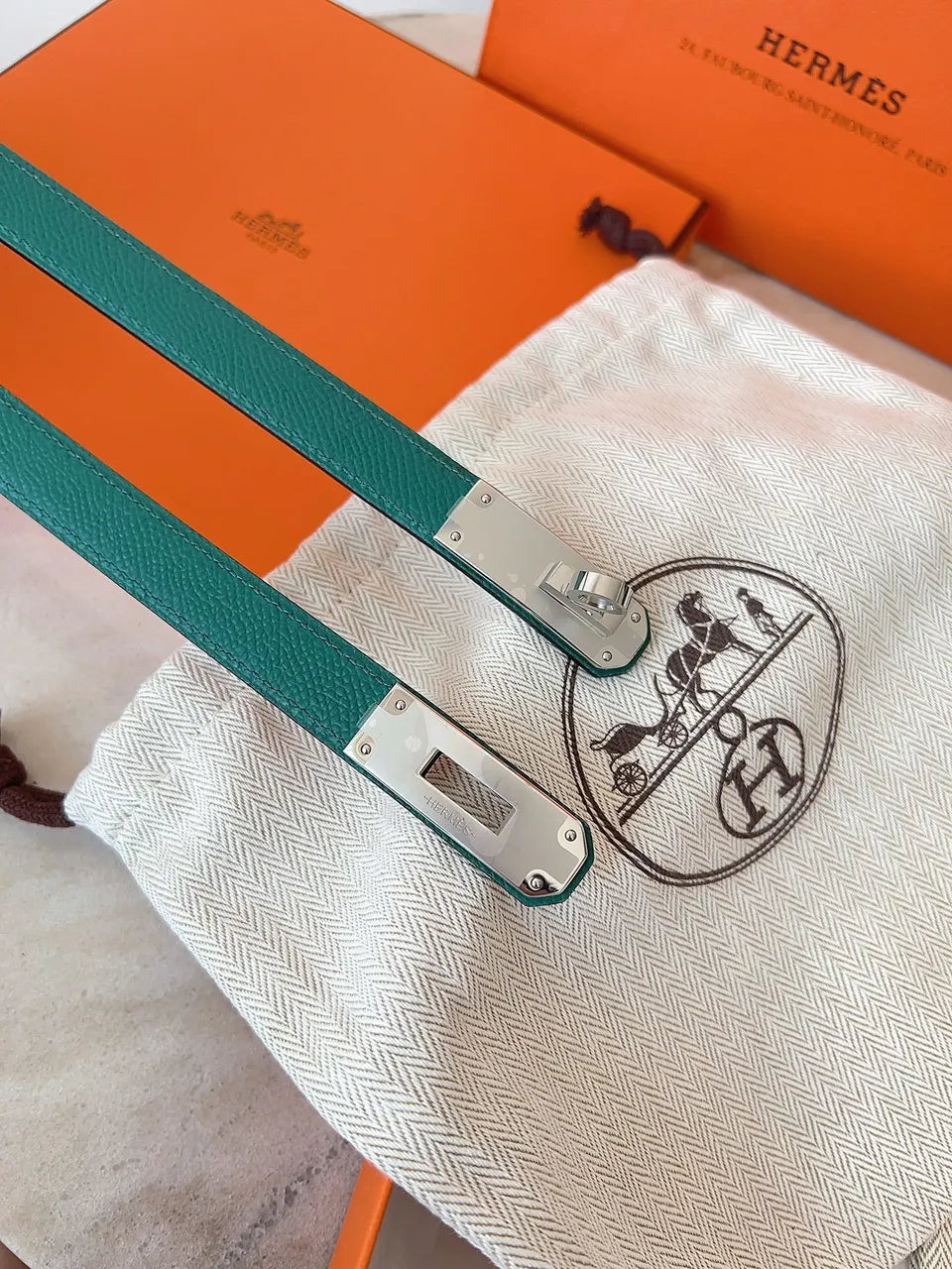 Hermes Kelly Turquoise Bracelet - Hình 6