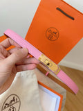 Hermes Pink Leather Kelly Belt
