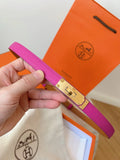 gold Hermes Fuchsia Leather Belt