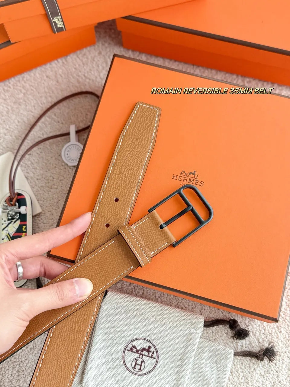Hermes Romain Reversible Belt - Hình 2