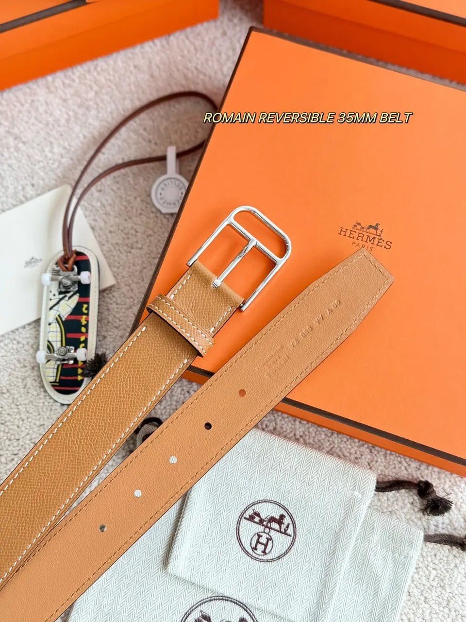 Hermes Romain Tan Belt - Hình 5