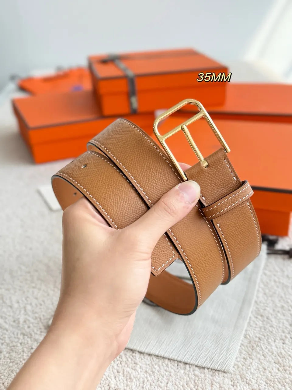 Hermes Romain Reversible 35mm Belt - Hình 4