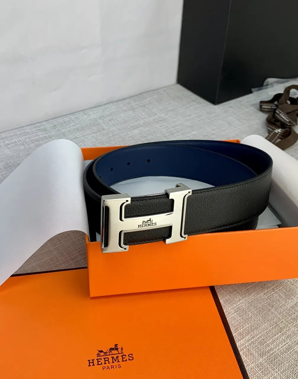 Hermes Bi-Color Leather Belt - Hình 4