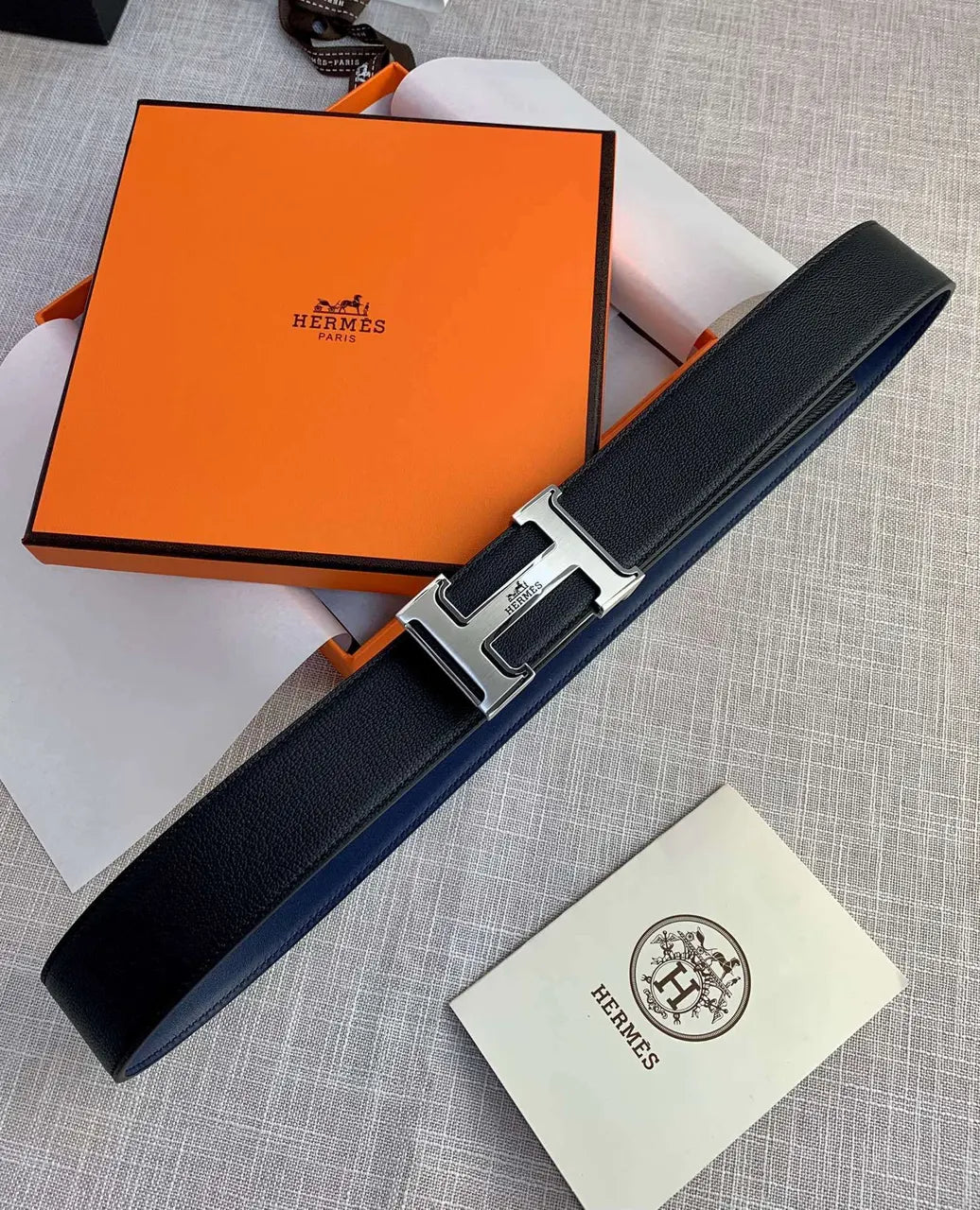 Hermes Bi-Color Leather Belt - Hình 5