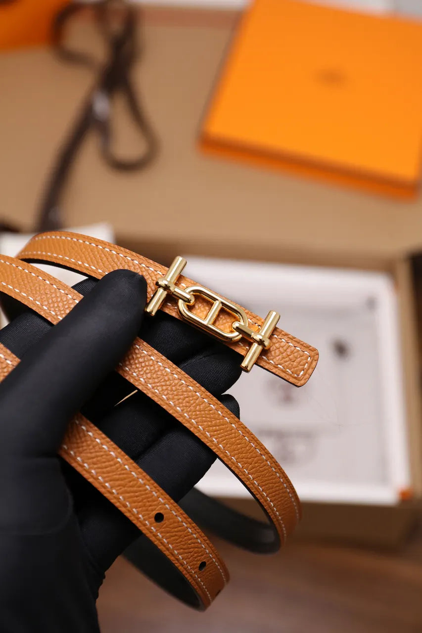 Hermes Tan Swift Leather Bracelet - Hình 2