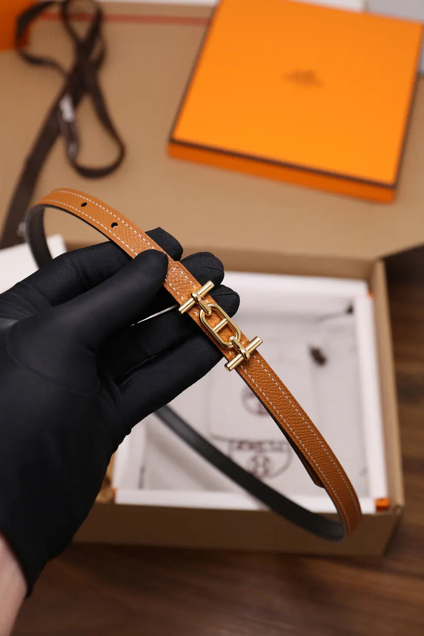 Hermes Tan Swift Leather Bracelet - Hình 6