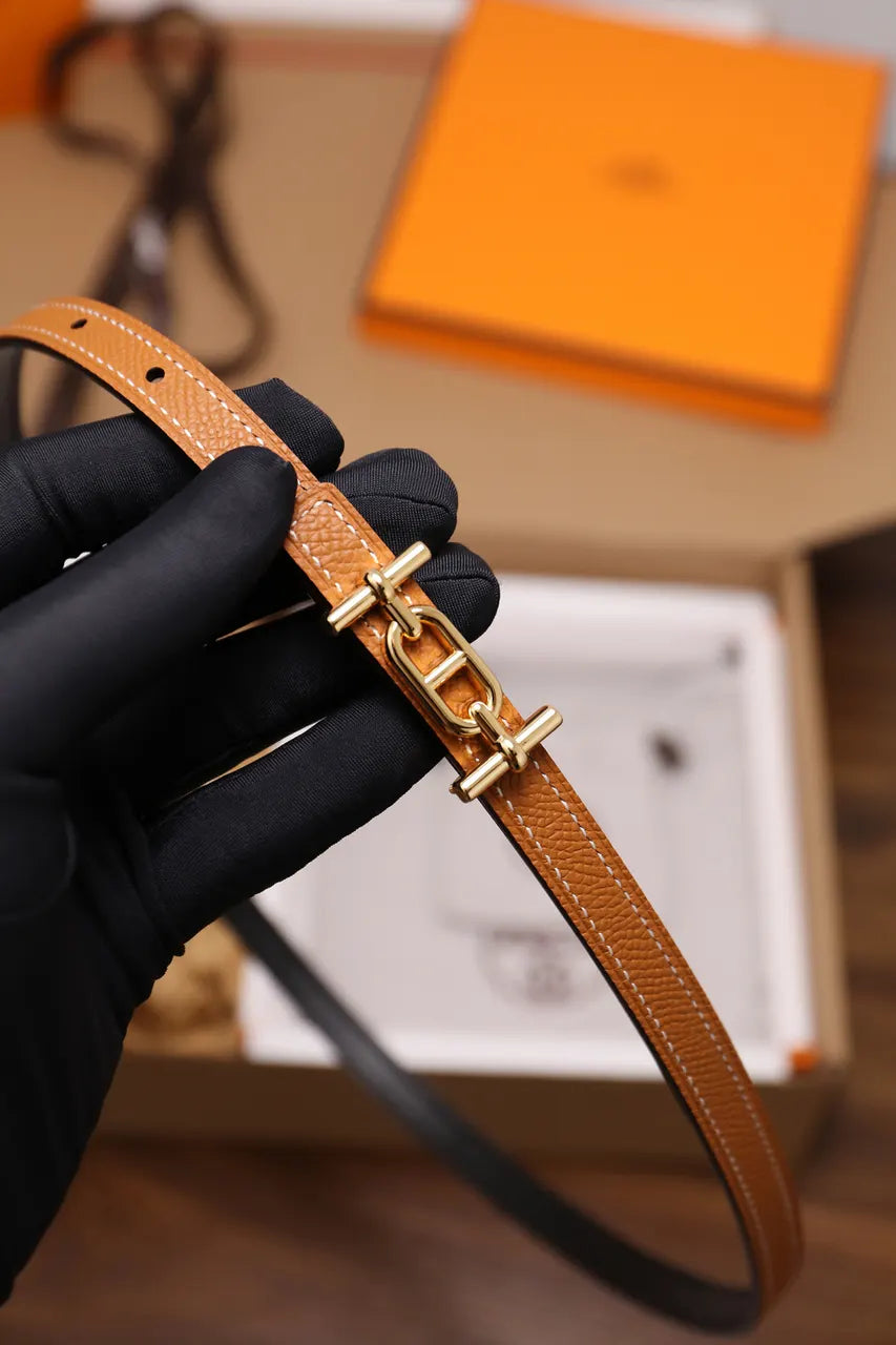 Hermes Tan Swift Leather Bracelet - Hình 7