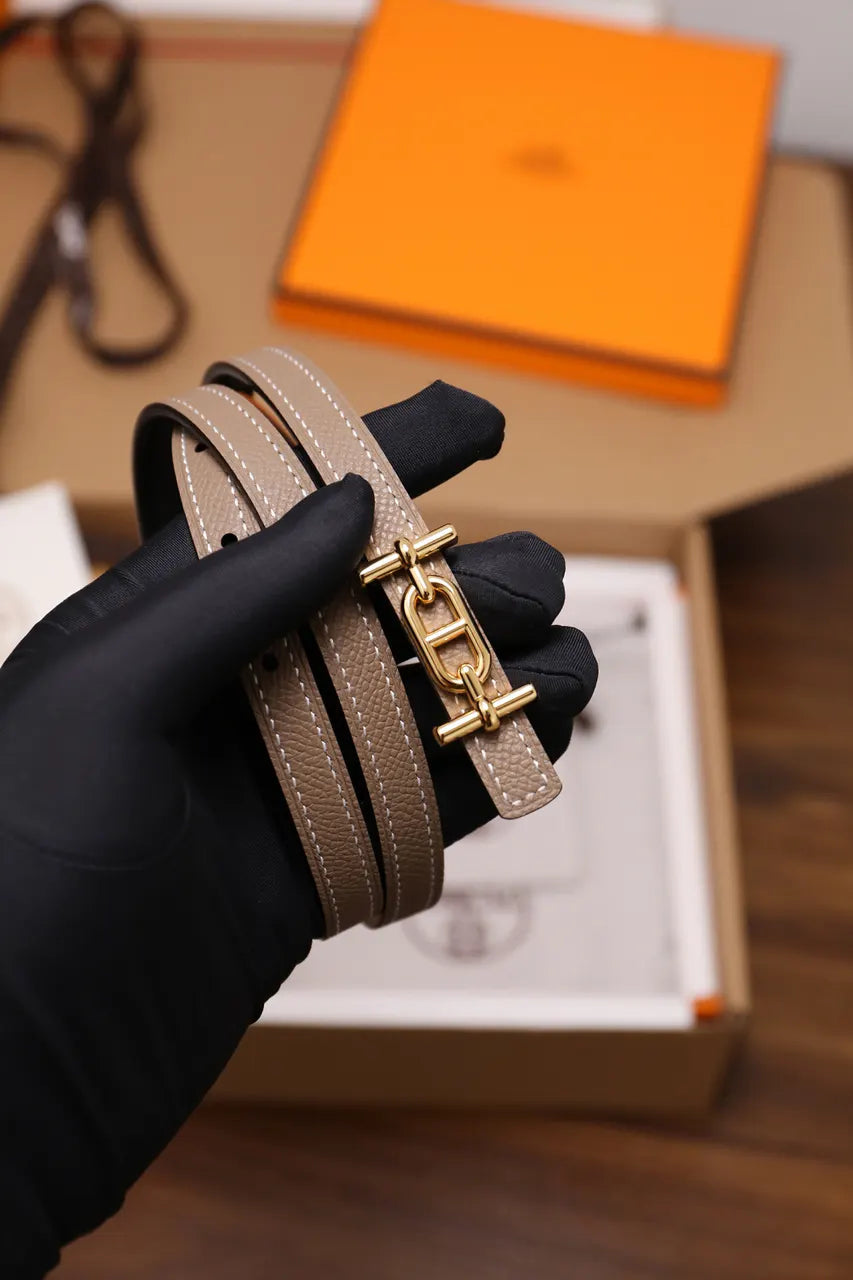 Hermes Etoupe Swift Leather Bracelet - Hình 5