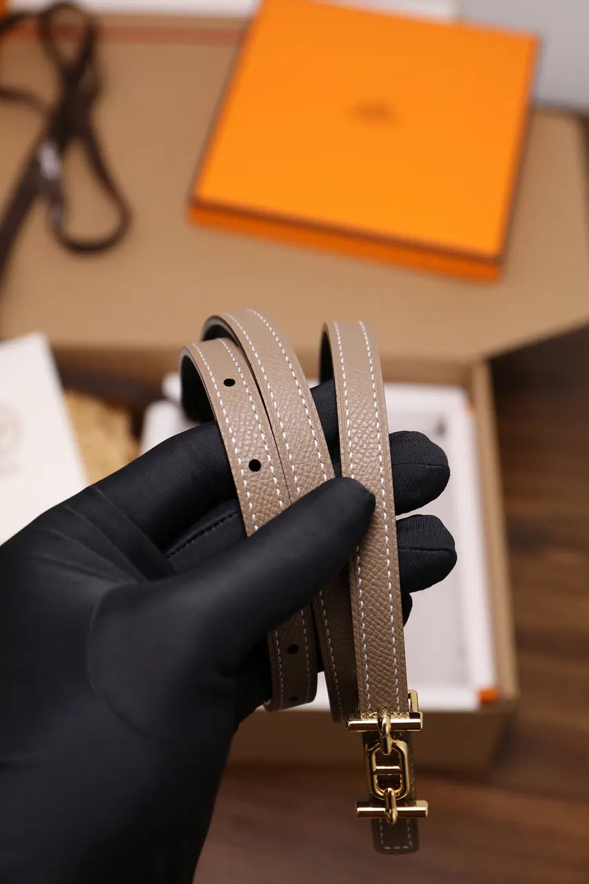 Hermes Etoupe Swift Leather Bracelet - Hình 6