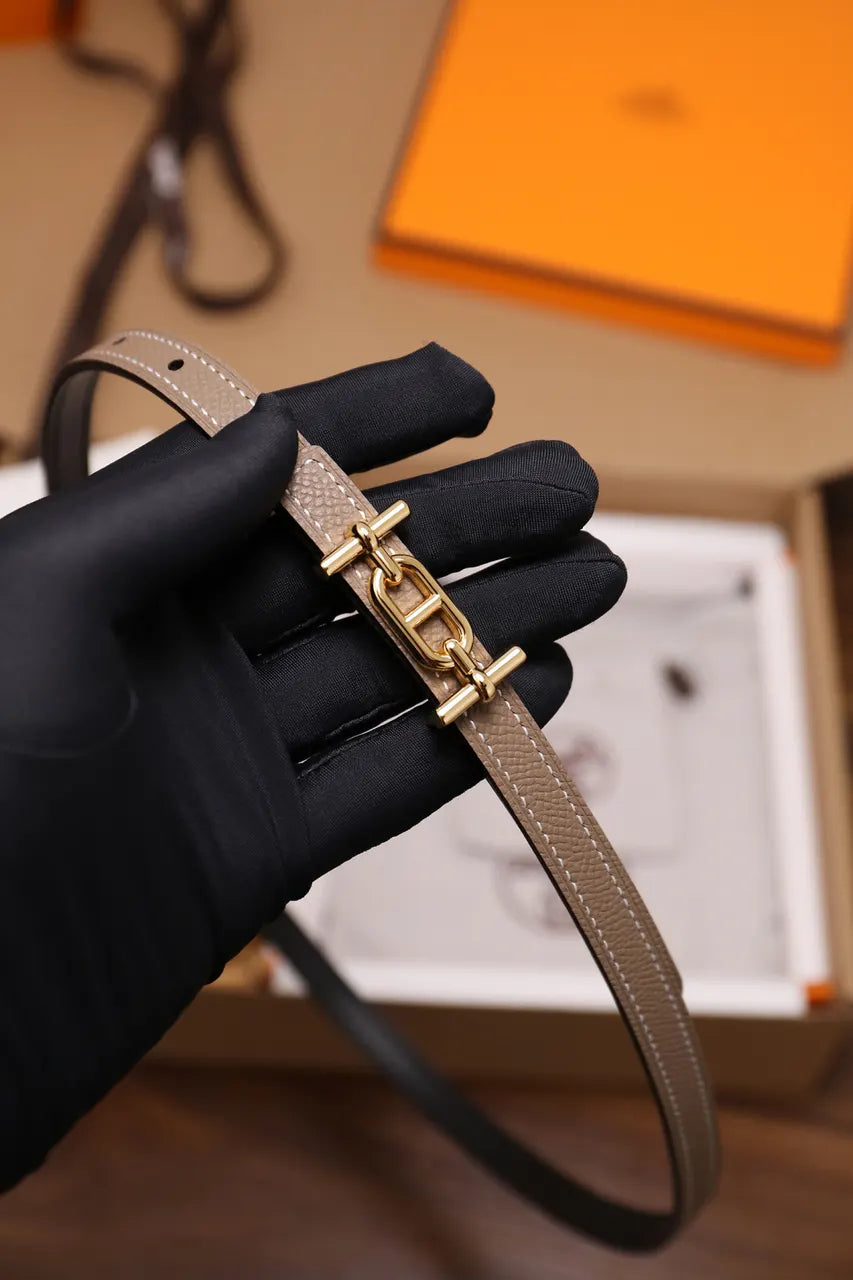 Hermes Etoupe Swift Leather Bracelet - Hình 8