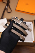 Hermes Etoupe Leather Bracelet