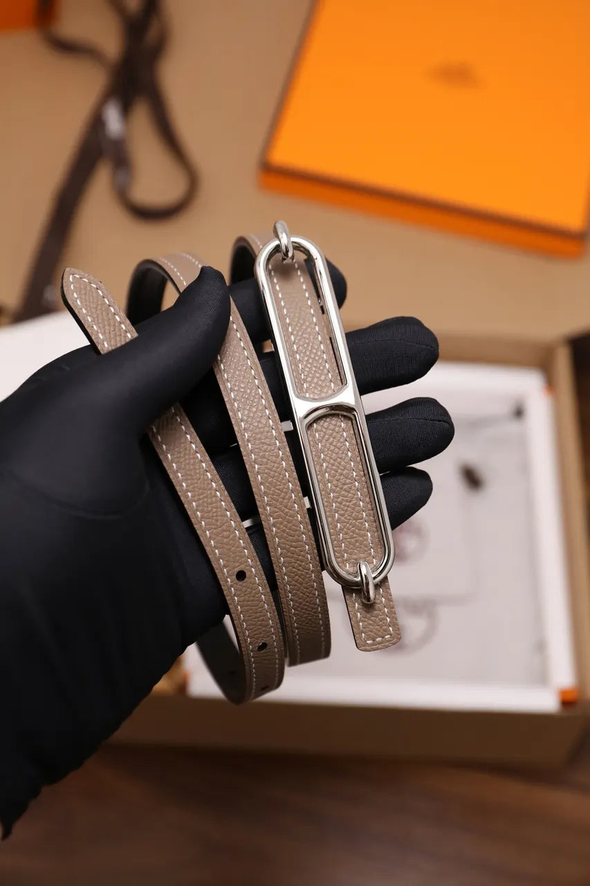 Hermes Etoupe Leather Bracelet - Hình 2